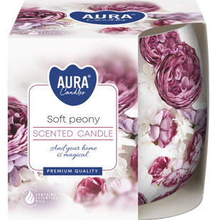 Свечи ароматизированные в стаканах Aura Soft peony 100г sn71s фото