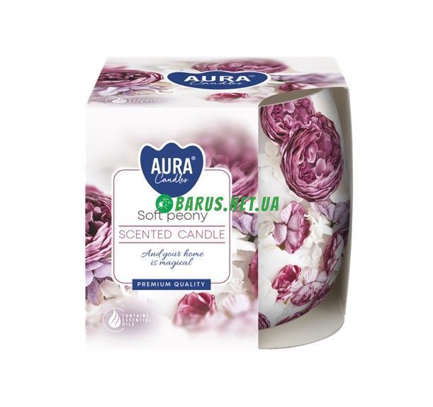 Свечи ароматизированные в стаканах Aura Soft peony 100г sn71s фото