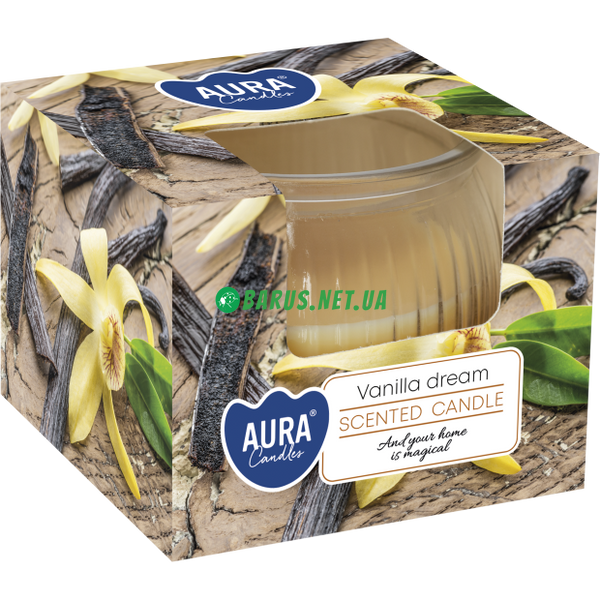 Свічки ароматизовані в склянках Aura Ваніль 80г №349 SN69 фото
