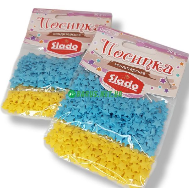 Посипка в стиках фігурна Патріотичні зірочки 20 г 175741 фото