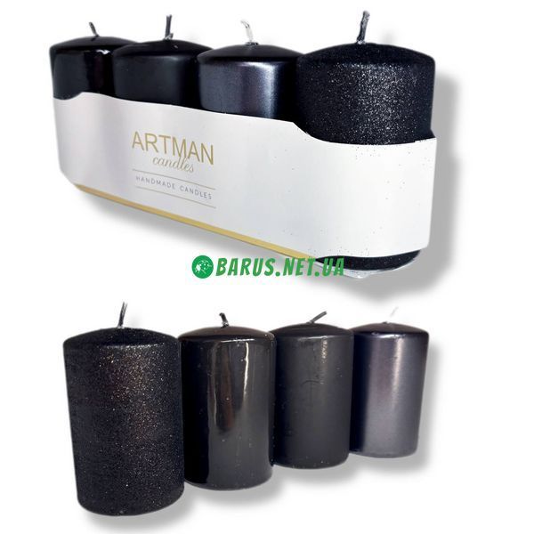 Набор свечей 4шт Artman 60/90 черный (блеск+лаковая+матовая+перламутр) 4pack  фото