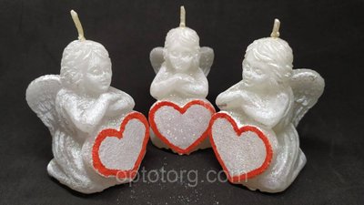 Свічки декоративні до Дня Святого Валентина Ангел з серцем 8,5*5 см 1326118785 фото