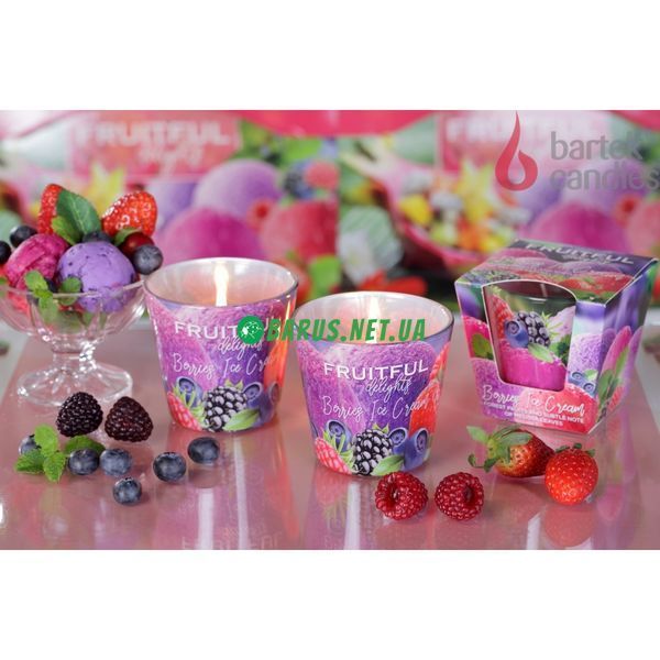 Свечи ароматизированные в стакане BARTEK Berries Ice Cream&Tropical Salad 4567890 фото