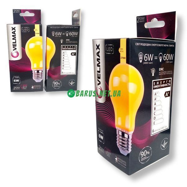 Світлодіодна лампа від комах 6W E27 2700K Velmax V-F-Mosquito-A60-627 А60-627 фото
