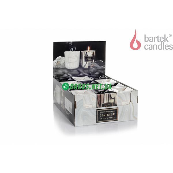 Свечи ароматизированные в стакане Black Marble 150г 1483599975 фото