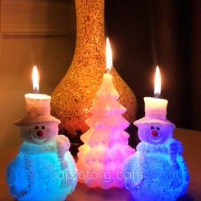 Світлодіодна свічка декоративна Сніговик 1090445947 фото