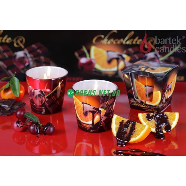 Свечи ароматизированные в стакане BARTEK Chocolate Orange&Cherry 4567890 фото