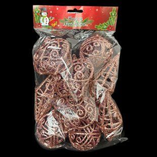Новогодние игрушки на елку Набор розовый 12 штук 2345685 фото