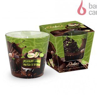 Свічки ароматизовані в склянці BARTEK Dubai Chocolate 4567890 фото