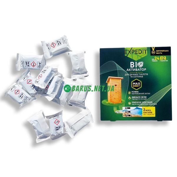 Bio активатор EXPEDIT BIO ЭКСПЕДИТ БИО (ЭКСПЕЛ)  для дачных туалетов и септиков 12 таблеток 732143898 фото