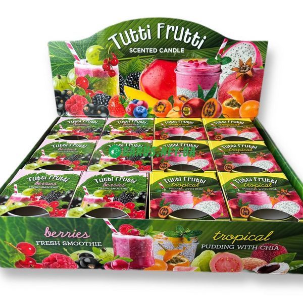 Свечи ароматизированные в стакане BARTEK Tutti Frutti   4567890 фото