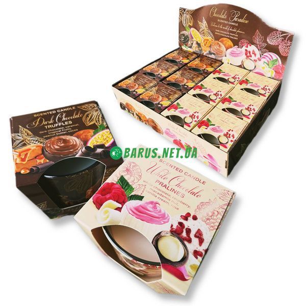 Свечи ароматизированные в стакане BARTEK Chocolate Paradise 115г 4567890 фото