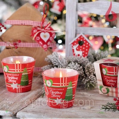 Свічки ароматизовані в склянці BARTEK Скандинавське Різдво 1317646875 фото
