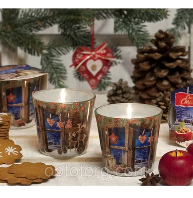 Свічки ароматизовані в склянці BARTEK Скандинавське Різдво 1317647897 фото