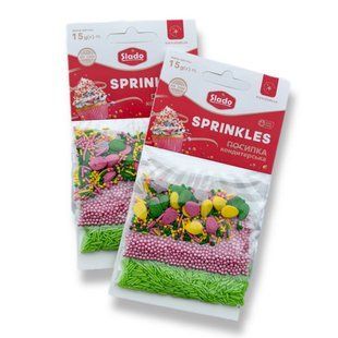Посыпка в стиках шарик + фигурная микс 15 г (3 стика) №123 8632456 фото