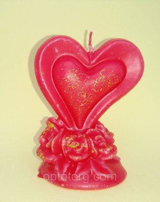 Свічки до Дня Святого Валентина серце в трояндах 853725706 фото