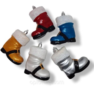 Новорічні іграшки на ялинку чобіток кольора мікс 799188285 фото