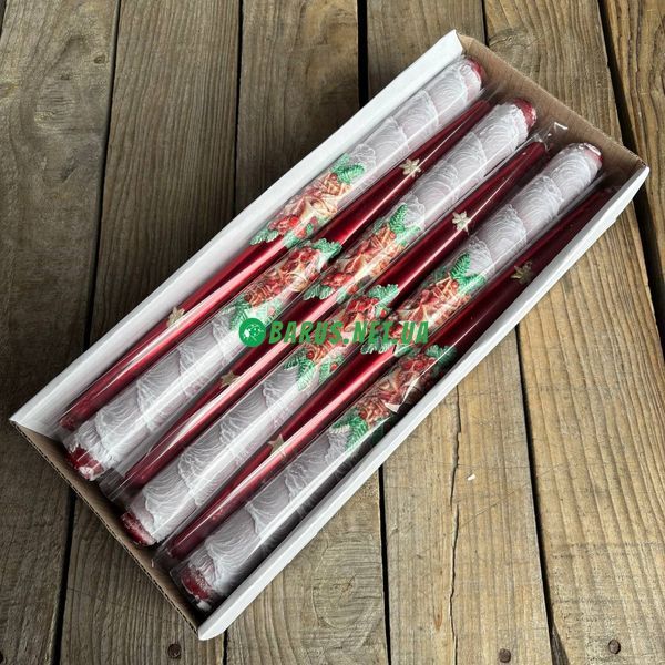 Свечи декоративные новогодние 30 см красные 242693458 фото