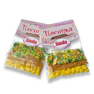 Посипка в стіках  кульки  + фігурні мікс 15 г (3 стіки) №124 85365366 фото