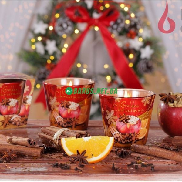 Свічки ароматизовані в склянці BARTEK Golden Christmas 1496848511 фото