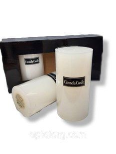 Свеча столбик белый Citronella Candle 150*75 мм ароматизированная 1850 фото