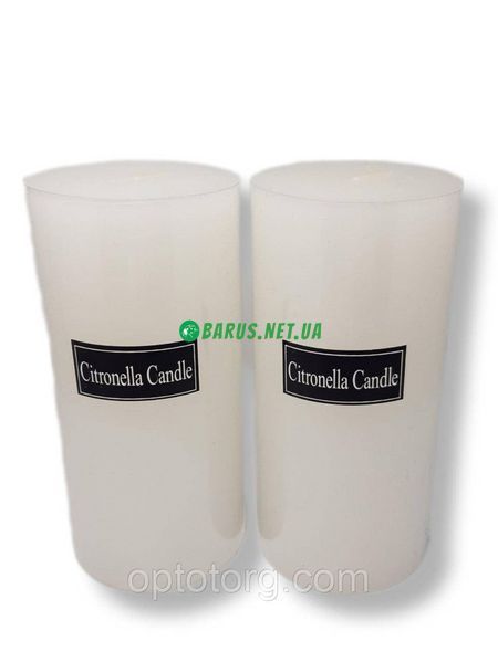 Свеча столбик белый Citronella Candle 150*75 мм ароматизированная 1850 фото
