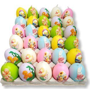 Свічки декоративні Великодні яйця кольорові 6,5*4,5 см 1127313618 фото