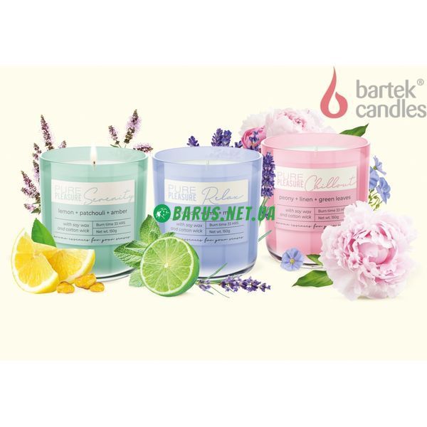 Свечи ароматизовані в стакані Bartek Peony+linen+green leaves 150г 2029220620 фото