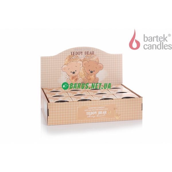 Свічки Bartek ароматизовані в склянці Teddy Bear Shiny Heart 4567890 фото