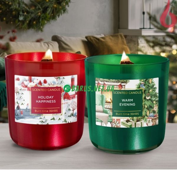 Свечи ароматизированные в стакане Bartek Winter Time Warm Evening 150г 54245425 фото