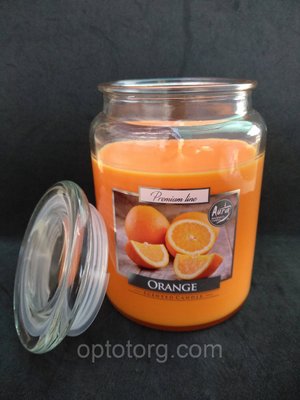 Свічка ароматизована в посудині AURA Bispol із запахом Апельсина 500 г час горіння 100 годин 1477154383 фото