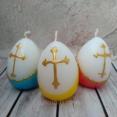 Свічки декоративні великодні яйця з хрестом 6*4 см 499262093 фото