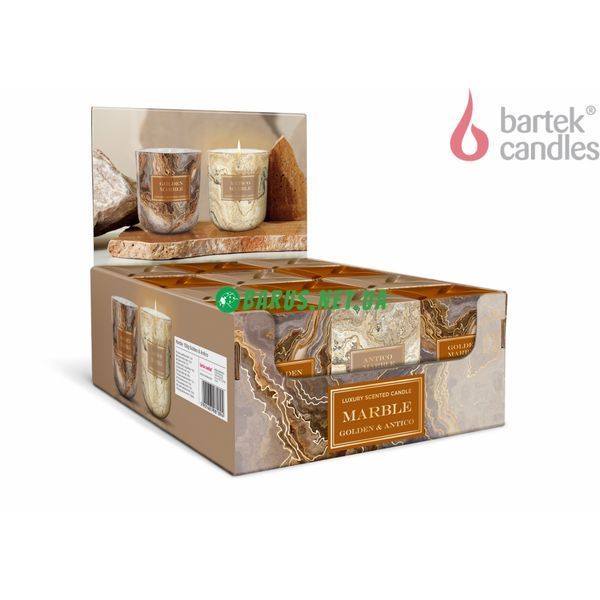 Свечи ароматизированные в стакане BARTEK Marble 150г 45452 фото