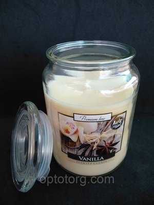 Свічка ароматизована в посудині AURA Bispol c запахом Ванілі 500 г, час горіння 100 годин 1477155231 фото