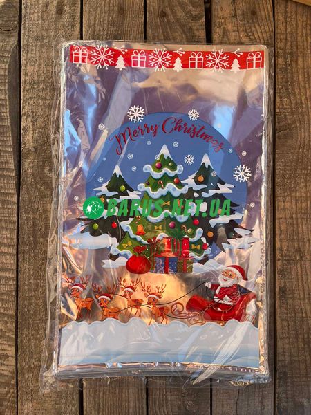 Фольговані пакети для цукерок Новий рік розмір 25*40 см 1296868777 фото