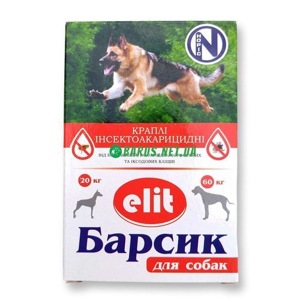 Капли на холку для собак от блох и клещей Барсик Elit 20-60 кг 1865978795 фото