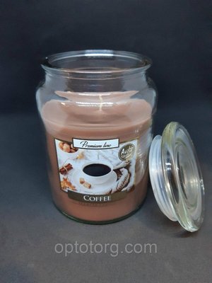 Свічка ароматизована в посудині AURA Bispol із запахом Кава 500 г час горіння 100 годин SND99 фото